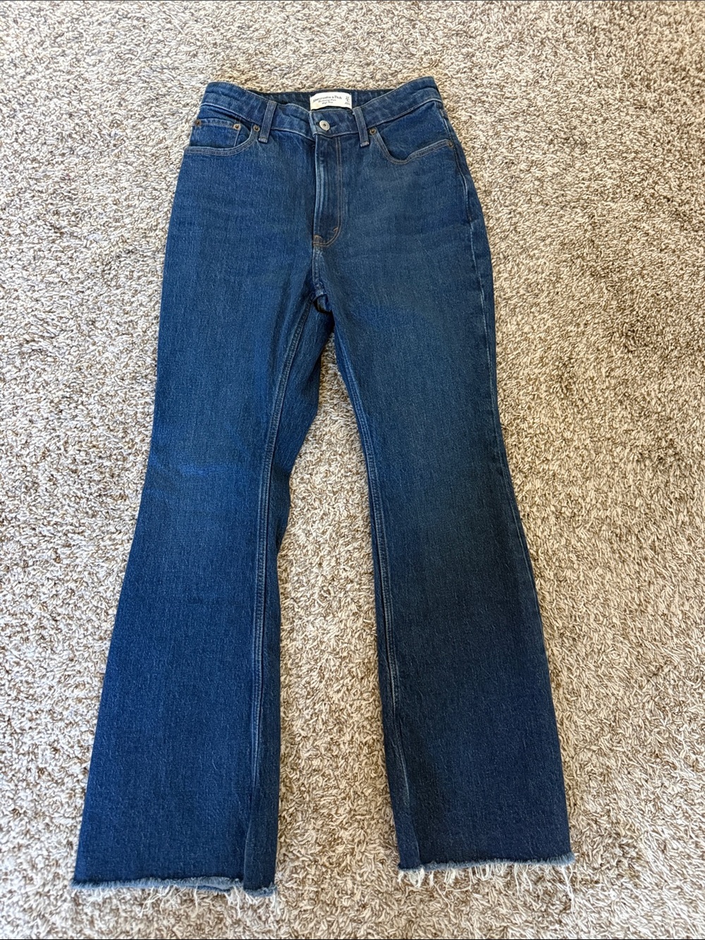 Abercrombie & Fitch The Vintage Flare High Rise Curve Love Dark Blue Flare Jeans